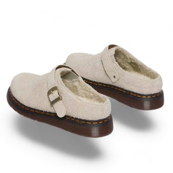 Dr. Martens Isham Taupe Shearling Slingback Mules Sandals Unisex US W-9 M-8 _A1 - Picture 8 of 16